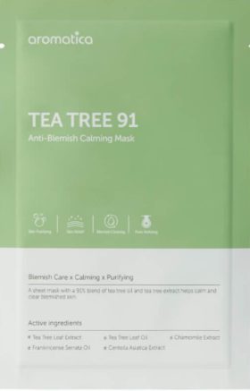 AROMATICA Tea Tree 91 Anti-Blemish Calming Mask (1EA) （AROMATICA 茶树91抗痘镇定面膜 (1片装)）