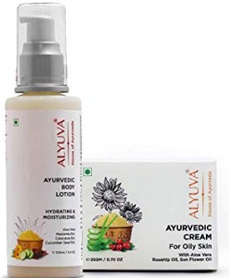 Alyuva Combo Cream for Oily Skin & Body Lotion组合油性皮肤护肤霜和身体保湿护肤乳
