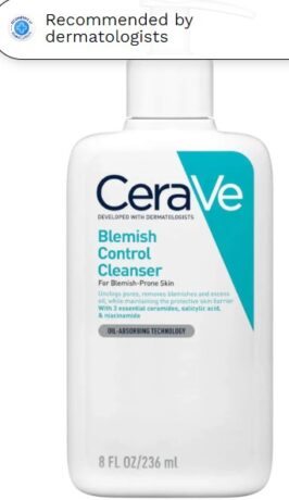 CeraVe Blemish Control Face Cleanser with 2% Salicylic Acid & Niacinamide for Blemish-Prone Skin 236ml