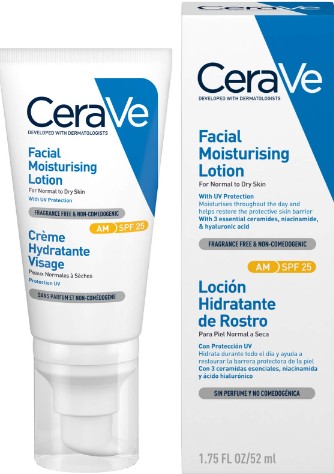 CeraVe Facial Moisturising Lotion SPF 25 52ml （CeraVe 保湿防晒乳液SPF25 52毫升）