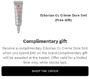 Erborian 最受欢迎的明星产品 – 赠品赠送提示