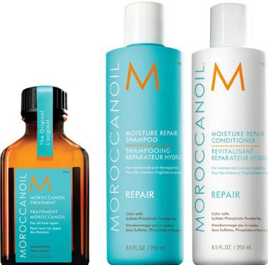 Moroccanoil Moisture Repair Shampoo, Conditioner and Treatment Trio保湿修复洗发露、护发素和护理三重奏套装