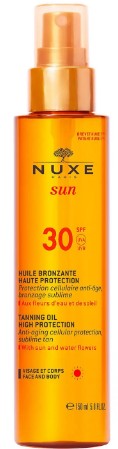 NUXE Sun Tanning Oil Face and Body SPF 30 面部和身体塑色防晒霜150毫升