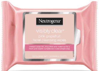 Neutrogena Pink Grapefruit Medicated Facial Wipes粉红色葡萄柚清洁湿面巾 (25 片湿面巾)