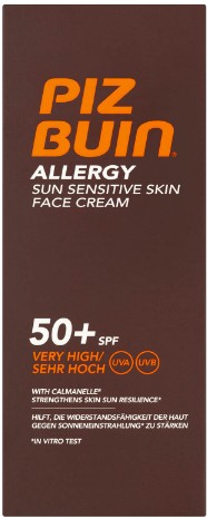 Piz Buin Allergy Sun Sensitive Skin Face Cream - Very High SPF50+ 50ml （Piz Buin 抗敏防晒霜 SPF50+ 50毫升）