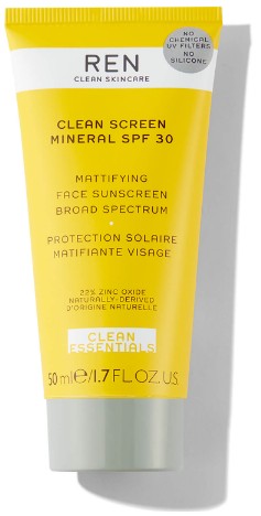 REN Clean Skincare Clean Screen Mineral SPF30 50ml (REN 净肤矿物防晒霜 SPF30 50毫升)
