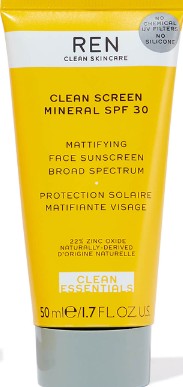 REN Clean Screen Mineral SPF30 Mattifying Broad Spectrum Face Sunscreen矿物哑光防晒霜