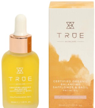 TRUE Skincare Certified Organic Balancing Safflower and Basil Facial Oil 红花和罗勒面部精油30毫升