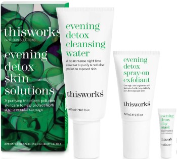This Works Evening Detox Skin Solution 晚间护肤排毒套装(价值 £58.20英镑)