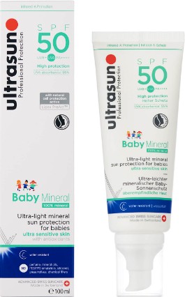 Ultrasun Mineral Baby SPF50 Lotion 100ml （Ultrasun 矿物婴儿（儿童）防晒霜 SPF50 100毫升）