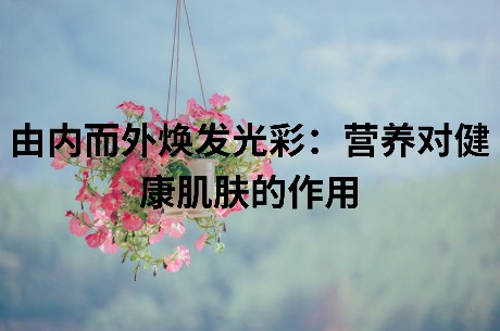 由内而外焕发光彩：营养对健康肌肤的作用