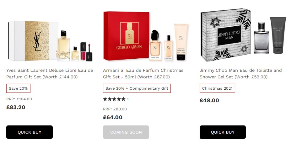 英国圣诞节折扣期间 – Fragrance Gift Sets 香水系列的圣诞礼物2